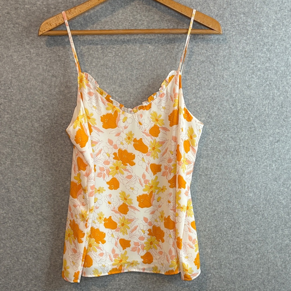 LOFT Orange & Yellow Floral Camisole size Small